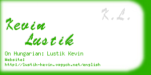 kevin lustik business card